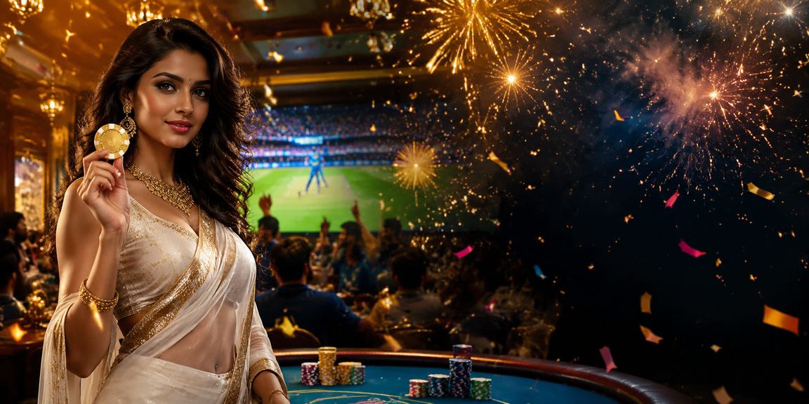 Indian woman using mobile betting app enjoying cricket